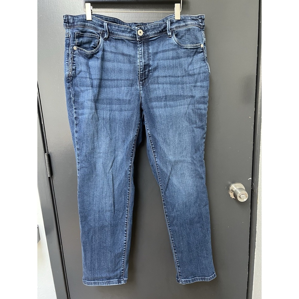 J Jill Jeans Authentic Fit Slim Ankle Women's Size 20W Stretch Blue Denim